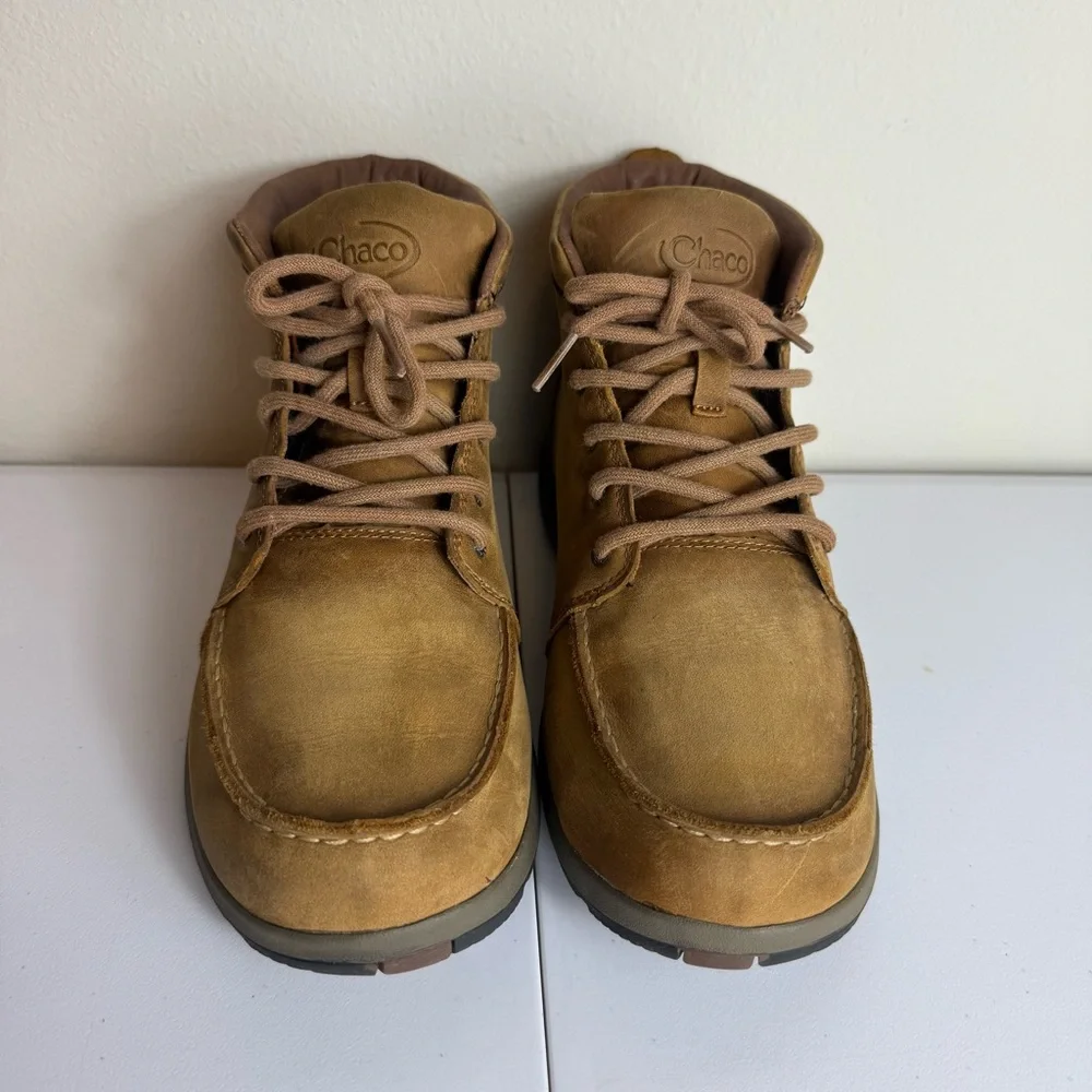 Chaco Mens Size 8.5 Brio Moc Ankle Brown Leather Lace Up Boots Shoes J150181